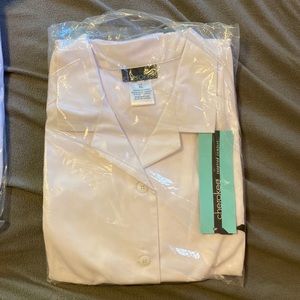 XL Button Up Collared White Nursing Shirt